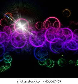 futuristic circle background design with lights