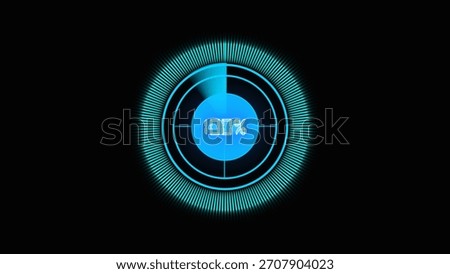 Futuristic Circular Progress Indicator at 100% Percent with Cyan Glow progress bar loading