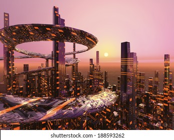 近未来都市 Cg の画像 写真素材 ベクター画像 Shutterstock