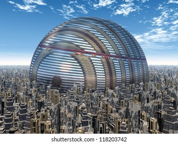 Futuristic City Computer generated 3D illustration