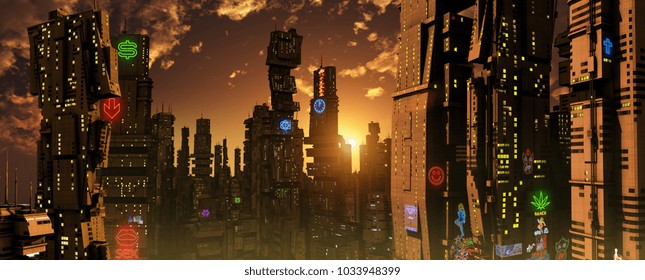 A Futuristic City Skyline