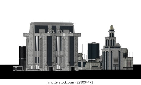 Futuristic cityscape
