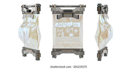 Futuristic container for organ's transportation/ Stylish unique container for medical use   - Powered by Shutterstock