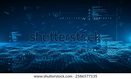 Futuristic digital background data connection with binary code, Complex interconnected networks symbolize big data and advanced analytics. Technology network data blockchain connection 3d rendering