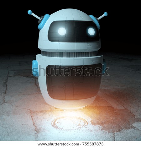Futuristic digital chatbot on dark background 3D rendering