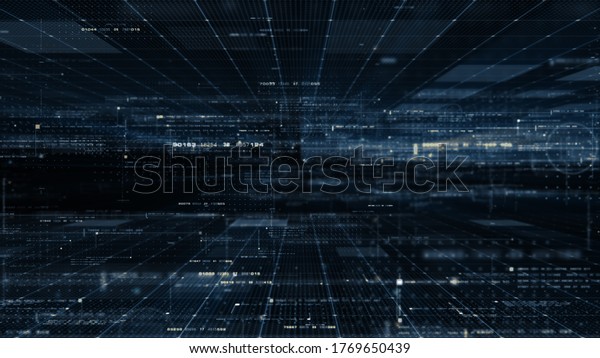 Futuristic digital generated motion abstract\
matrix cyber environment big data analytic artificial intelligent\
simulation for digital\
background