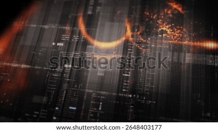 Futuristic digital screen matrix with encrypted data, hi-tech telemetry, and dynamic code patterns. Ideal for desktop displays, sci-fi UI, and cyber tech backgrounds