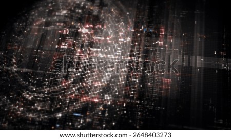 Futuristic digital screen matrix with encrypted data, hi-tech telemetry, and dynamic code patterns. Ideal for desktop displays, sci-fi UI, and cyber tech backgrounds