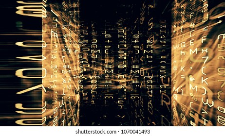 Futuristic digital technology data ticker abstraction. High resolution illustration 11128 from a series of abstract futuristic technology.