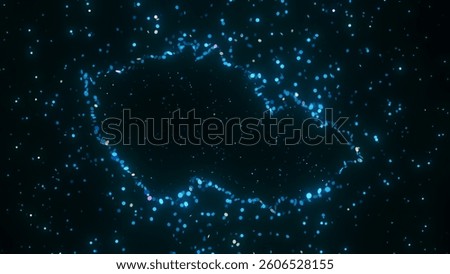 Futuristic digital visualization of Czech Republic map composed of glowing blue particles. The abstract cosmic design gives a sci-fi atmosphere with a modern and technological feel.