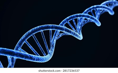 Futuristic DNA Helix Molecular Structure 3D Render