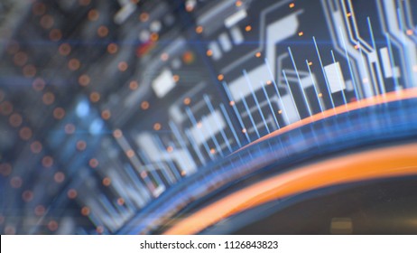 Futuristic electronics interface. Technology digital security