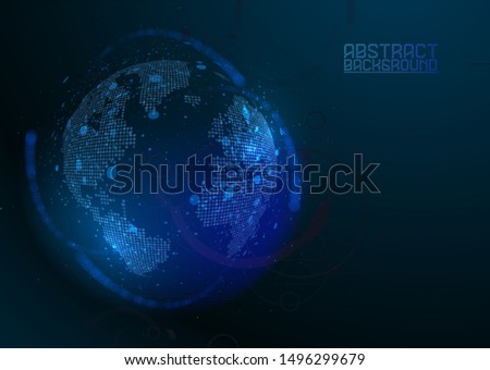 Futuristic globalization interface. Composition 3d illustration of global business. Graphic concept for your design