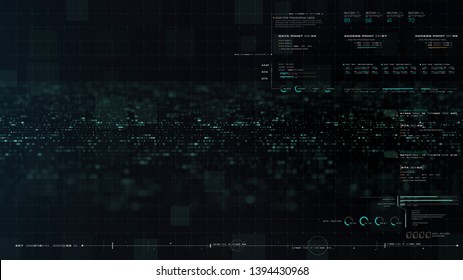 Futuristic Graphic User Interface Head Up Display With Digital Data Telemetry Information Display Template For Graphic Overlay