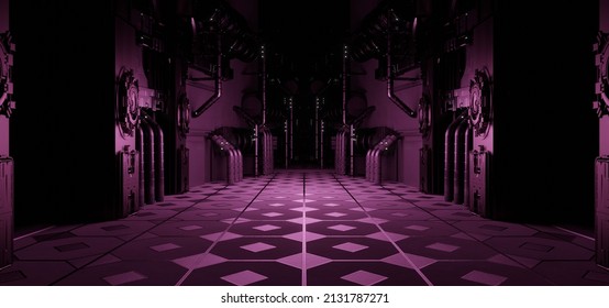 Futuristic Hangar Revolutionary Black Colors Sci Fi Background Interdimensional