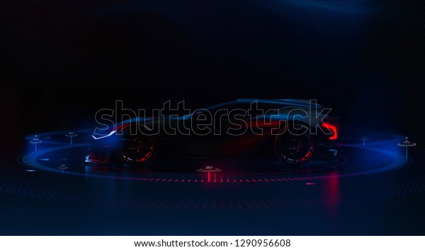 Futuristic hi tech
sports car (3D
Illustration)