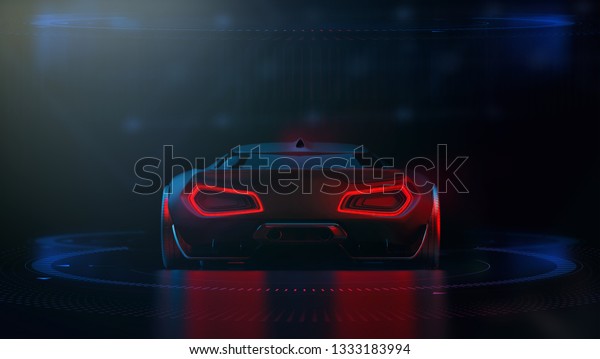 Futuristic hi tech\
sports car (3D\
Illustration)