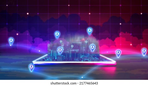 Modern Digital Network Connection Technology Futuristic Stock Photo ...