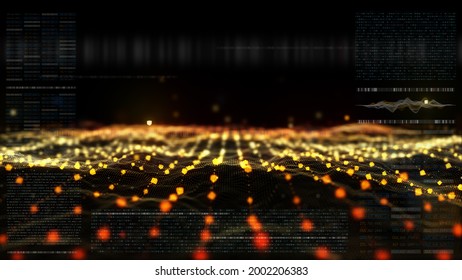 Futuristic HUD Big Data Digital Motion Abstract New Cyber Technology.