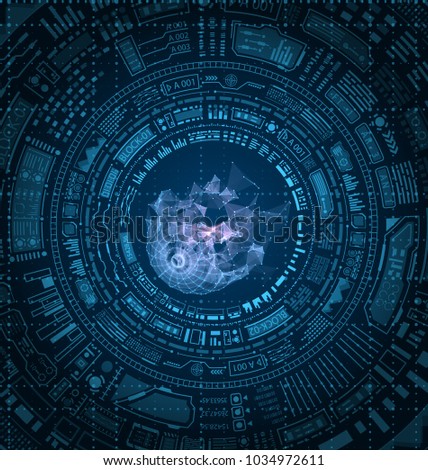Futuristic HUD Elements Design, Techno Background