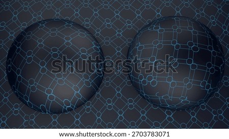 Futuristic Interconnected Network Spheres With 3D effect