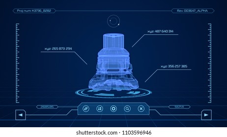 Futuristic Interface Of A Cad Software (3d Render)