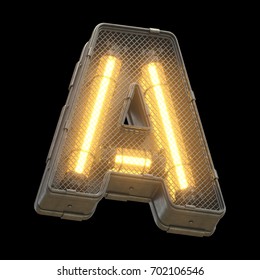 Futuristic Light Font. 3d Rendering.