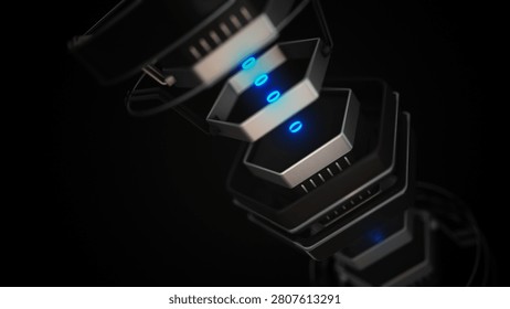 Futuristic Metallic Circuit Symphony Background 3d illustration