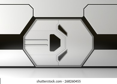 Futuristic Metallic Door Or Gate