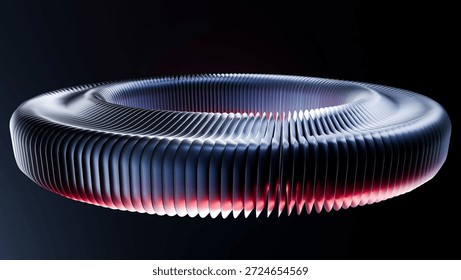 Futuristic metallic vortex ring background – dynamic abstract 3d render
