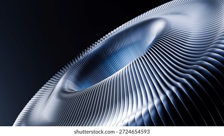 Futuristic metallic vortex ring background – dynamic abstract 3d render