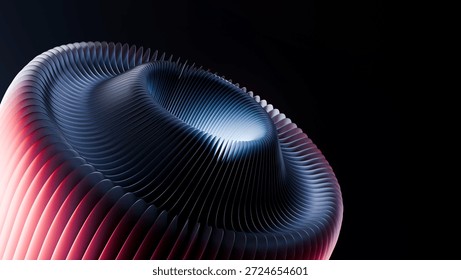 Futuristic metallic vortex ring background – dynamic abstract 3d render