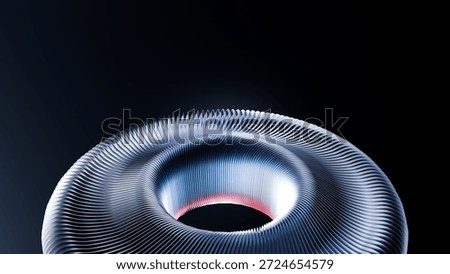 Futuristic metallic vortex ring background – dynamic abstract 3d render