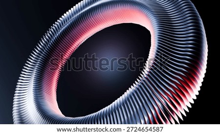 Futuristic metallic vortex ring background – dynamic abstract 3d render