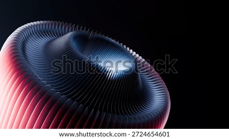 Futuristic metallic vortex ring background – dynamic abstract 3d render
