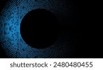 Futuristic minimal tech blue halftones dotted circles abstract background