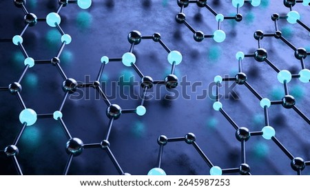 Futuristic Molecular Structure Network with Glowing Spheres 3d illustration