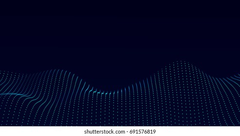 Futuristic network connecting dots - Computer generated abstract background
