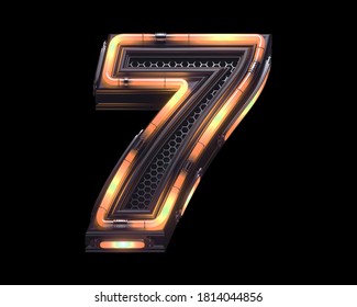 Futuristic Orange Light Font Number 7 Stock Illustration 1814044856 ...