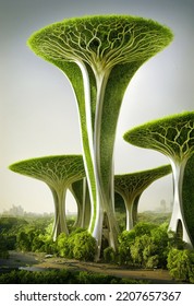 Futuristic Organic Architecture, 3d  Illustration 