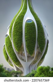 Futuristic Organic Architecture, 3d  Illustration 