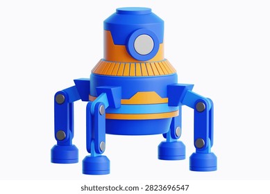 Futuristic Quadruped Space Robot 3D Illustration
