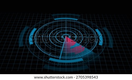 Futuristic Radar Scope with Red Target and Grid Background screen technology