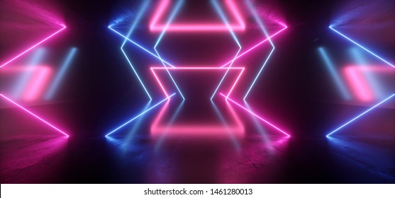 Futuristic Sci Fi Neon Glowing Lights Stock Illustration 1461280013 ...