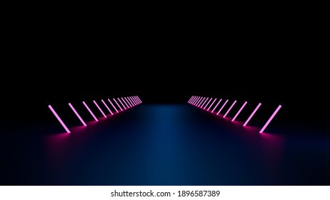 Futuristic Sci Fi Neon Light Empty Stock Illustration 1896587389 ...