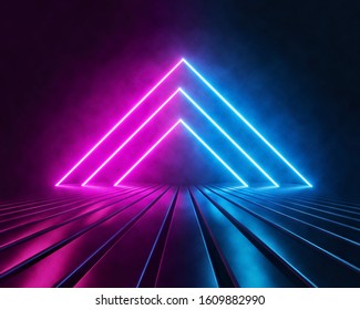 Futuristic Sci Fi Triangle Shaped Pink Stock Illustration 1609882990 ...