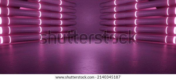 Futuristic Science Fiction Garage Club\
Warehouse Parking StageBasement Dark Pastel Pink Banner Background\
Wallpaper 3D\
Rendering