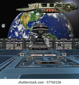 Futuristic space station