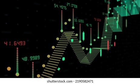 Futuristic Stock Candlestick Chart Rise. Bullish Trend And Growth 3D Animation. Success And Bullish Price Concept On Cryptocurrency And Stock Market Value. Business And Finance Worldwide Growth.