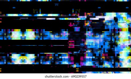 Futuristic, streaming data malfunction video screen display. From a series of abstract future tech imagery.